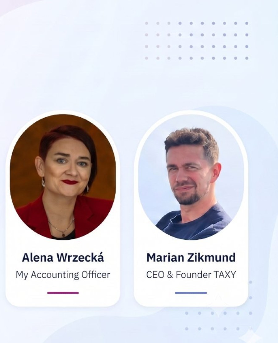 Pozvánka na webinář TAXY o organizaci účetní kanceláře 13. srpna 2026 s Alenou Wrzeckou (My Accounting Officer) a Marianem Zikmundem (TAXY)